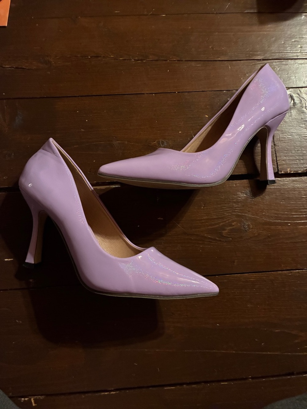 Iridescent Lavender Pointed-Toe Stiletto Pumps - Women